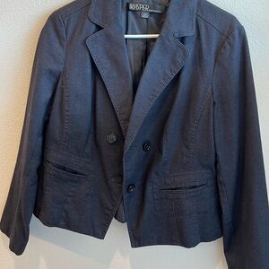 Kasper Sportswear Black Blazer Jacket with Notched Lapels size 10 P